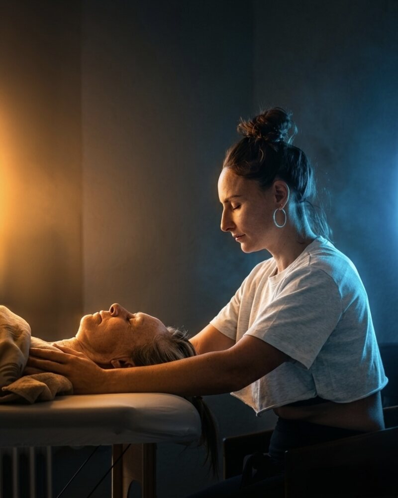 Séance de massage intuitive, atmosphère immersive